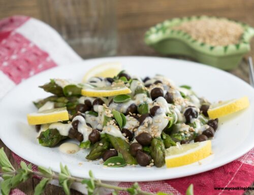 Insalata di ceci neri e asparagi